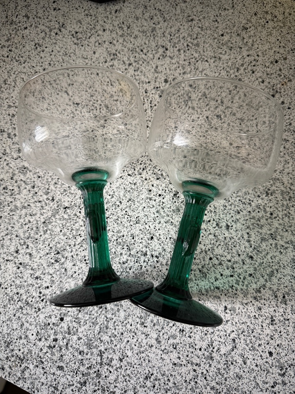 Green Glass Hurricane Candle Holders -